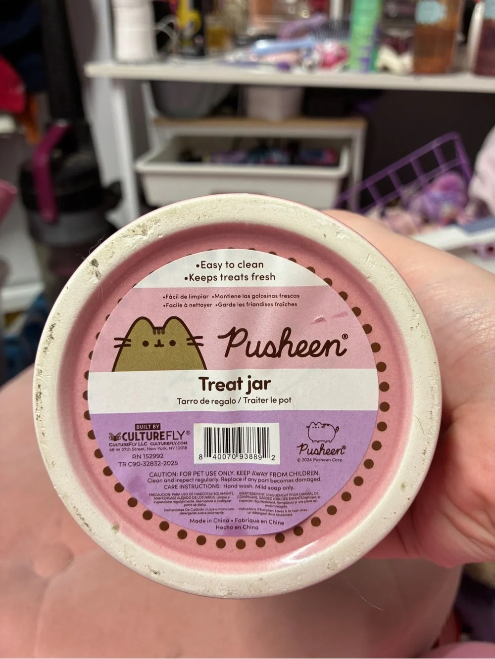 Pusheen Pink Ceramic Treats Container